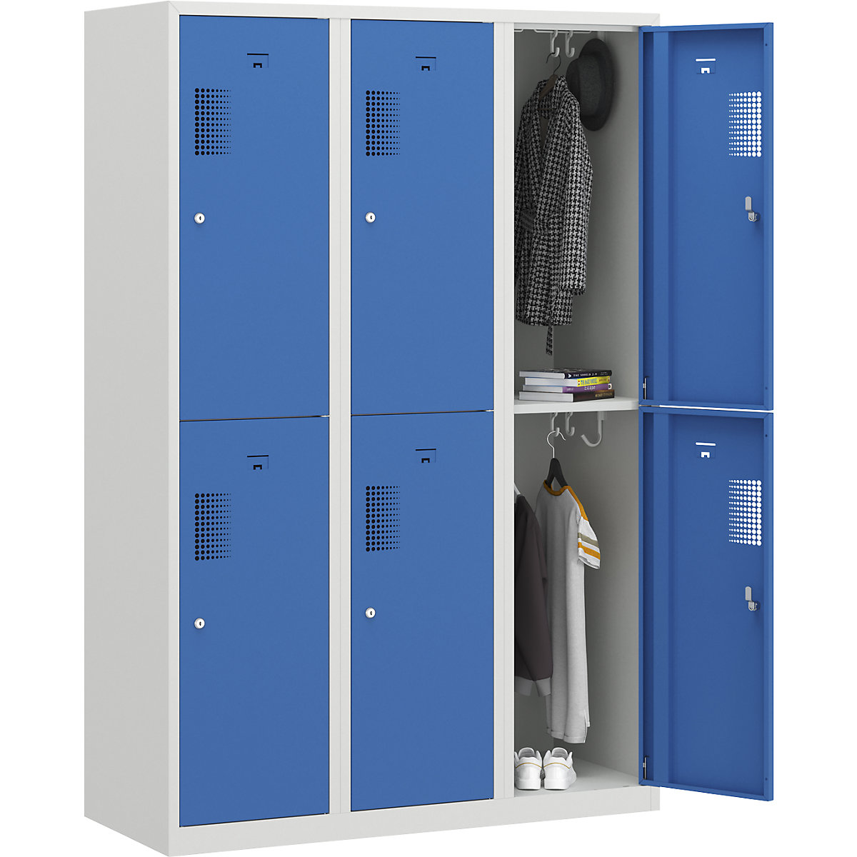 Dvonadstropna garderobna omara Amsterdam – eurokraft basic (Slika izdelka 5)-4