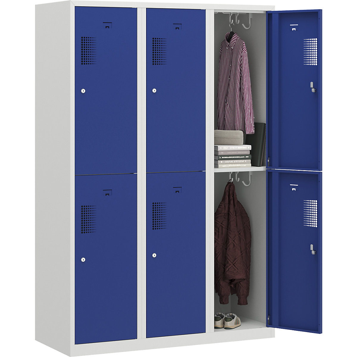 Dvonadstropna garderobna omara Amsterdam – eurokraft basic (Slika izdelka 5)-4