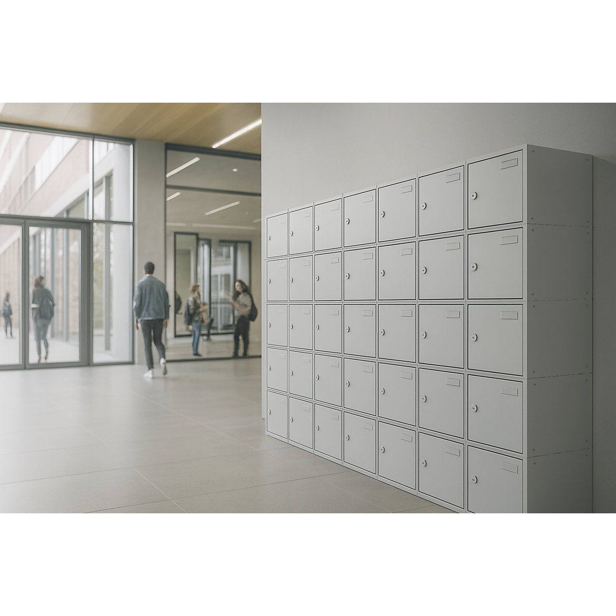 Kockasta omarica s ključavnico – eurokraft basic (Slika izdelka 7)-6