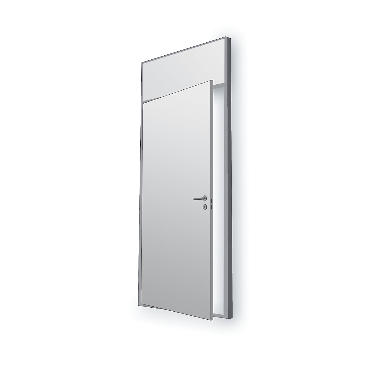 Systém dělicích stěn, flexibilní, tloušťka stěny 82 mm, prvek jednoduchých dveří, v x š 2093 x 936 mm, bez výřezu pro sklo