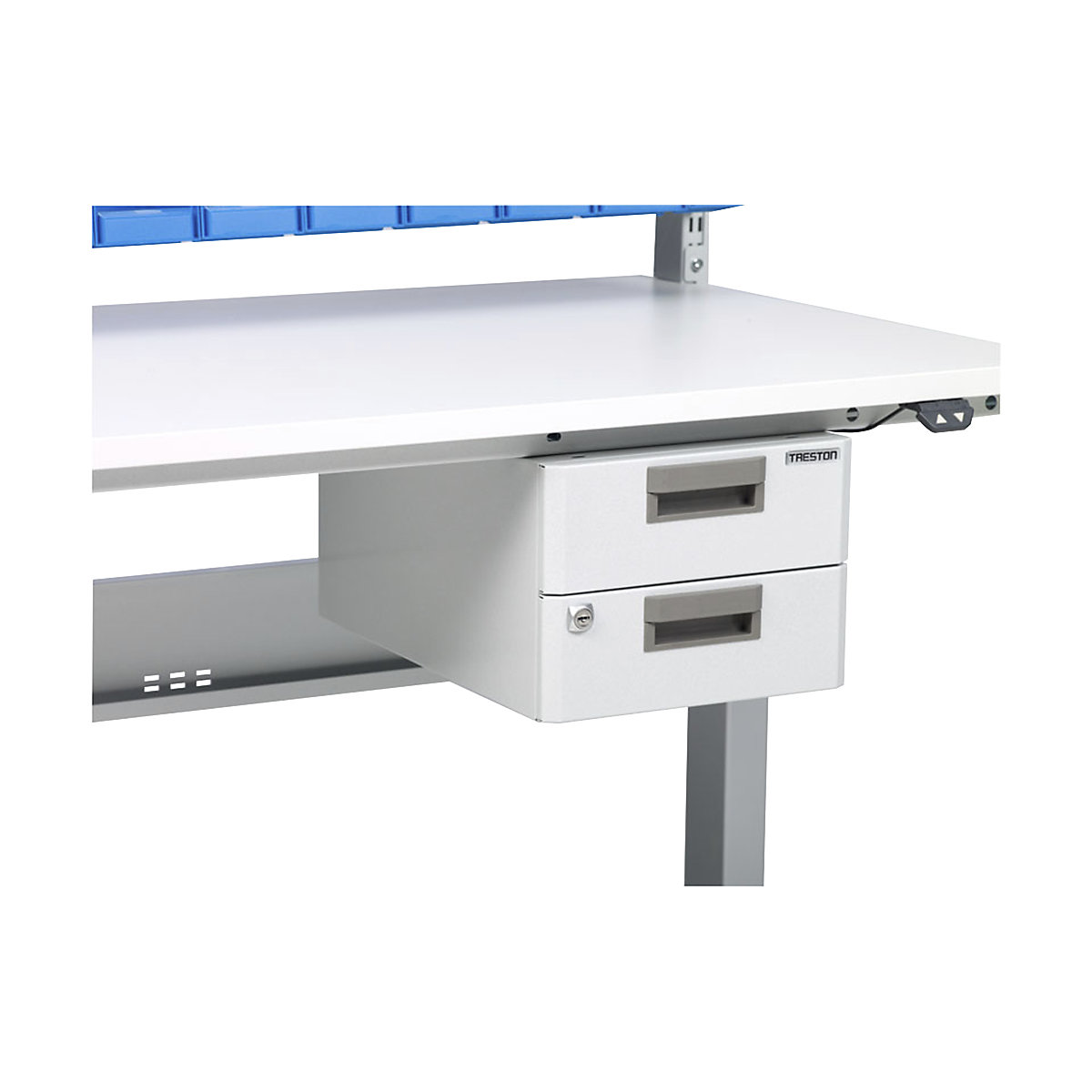 Cajonera ESD – Treston, para mesas de trabajo, con 2 cajones de 110 mm