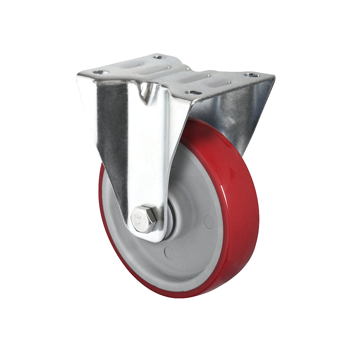 EUROKRAFTbasic PU-Reifen, rot auf Polyamidfelge, Rad-Ø x Breite 100 x 32 mm, ab 2 Stk, Bockrolle