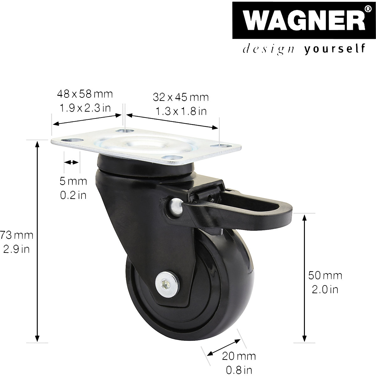 Möbelrolle 3C-Serie Wagner (Produktabbildung 2)-1
