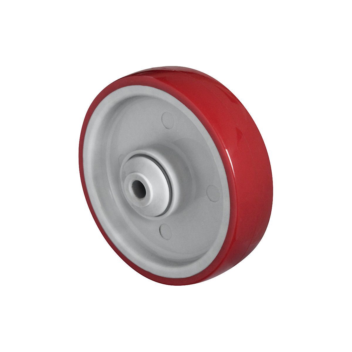 EUROKRAFTbasic PU-Rad, rot auf Polyamidfelge, Kugellager, ab 2 Stk, Rad-Ø x Breite 160 x 46 mm