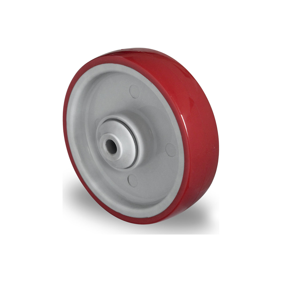 EUROKRAFTbasic PU-Rad, rot auf Polyamidfelge, Kugellager, ab 2 Stk, Rad-Ø x Breite 200 x 46 mm