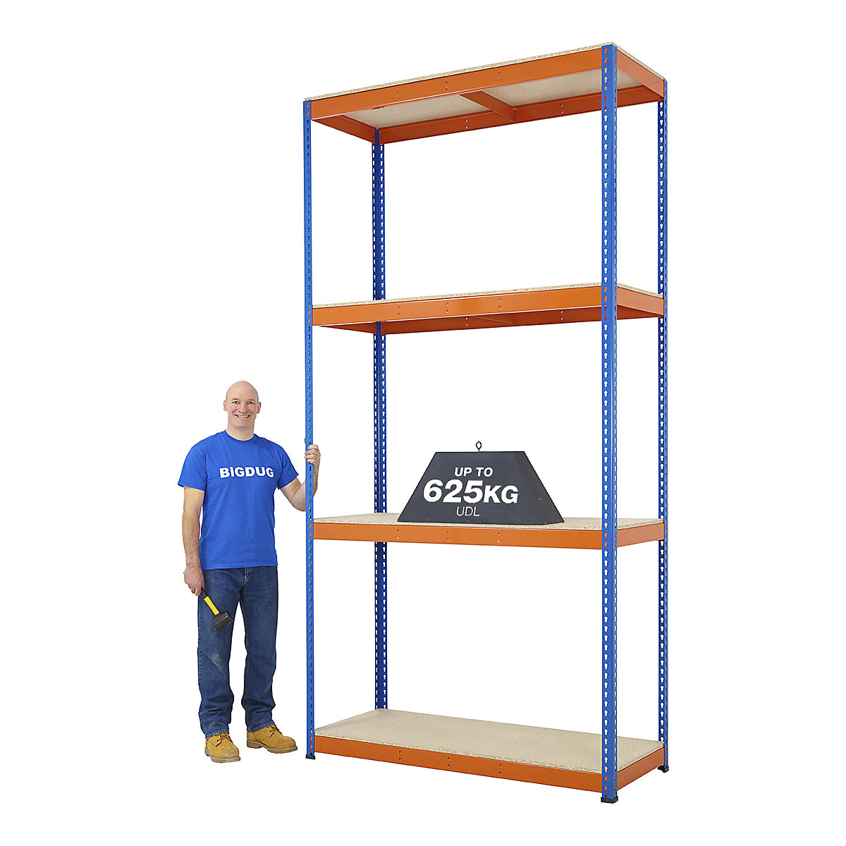 BiG800 Racking 3050h x 1830w x 915d mm 4 Levels 610kg UDL Blue & Orange ...
