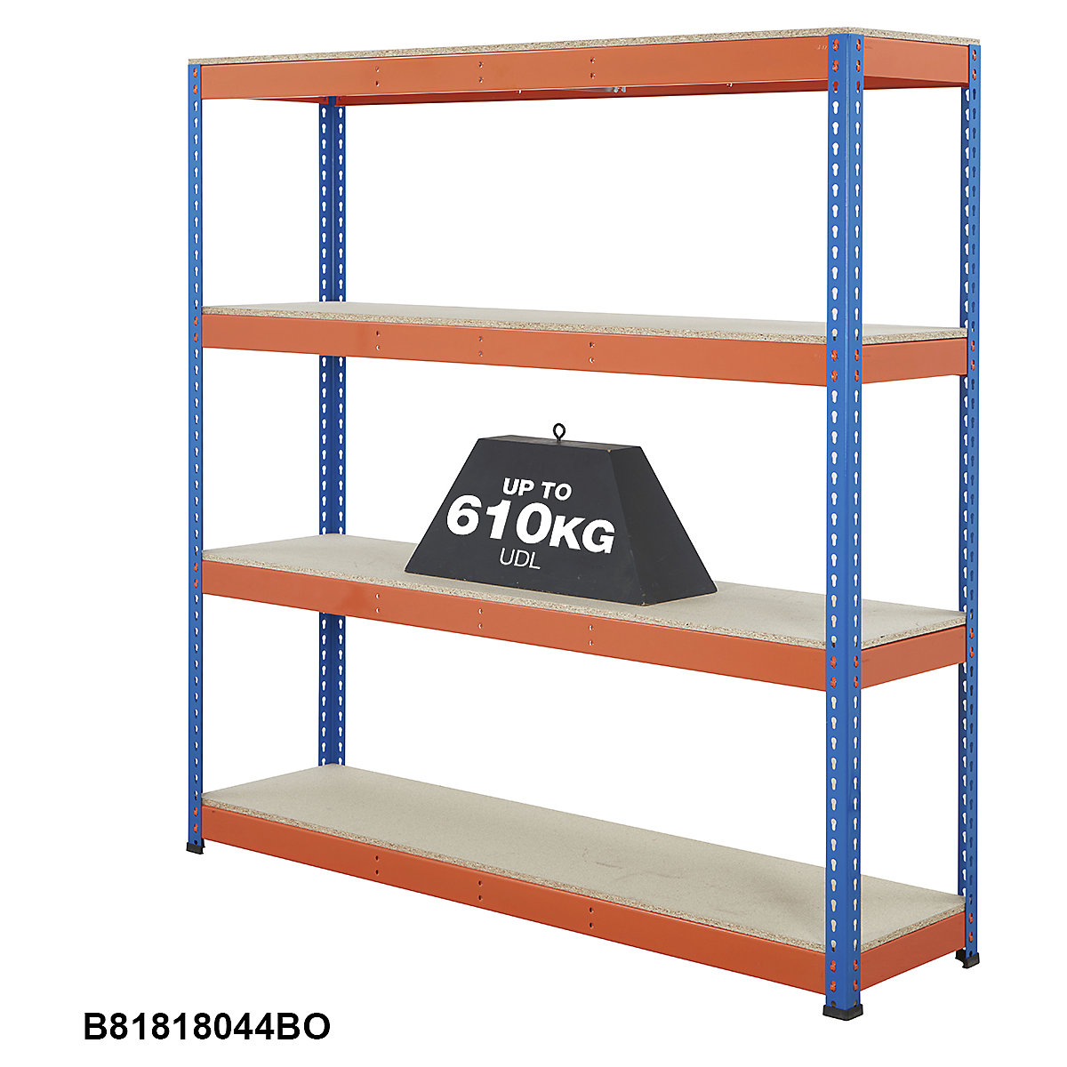 BiG800 Blue & Orange 1830mm High Racking with Chipboard Shelves (Product illustration 2)-1
