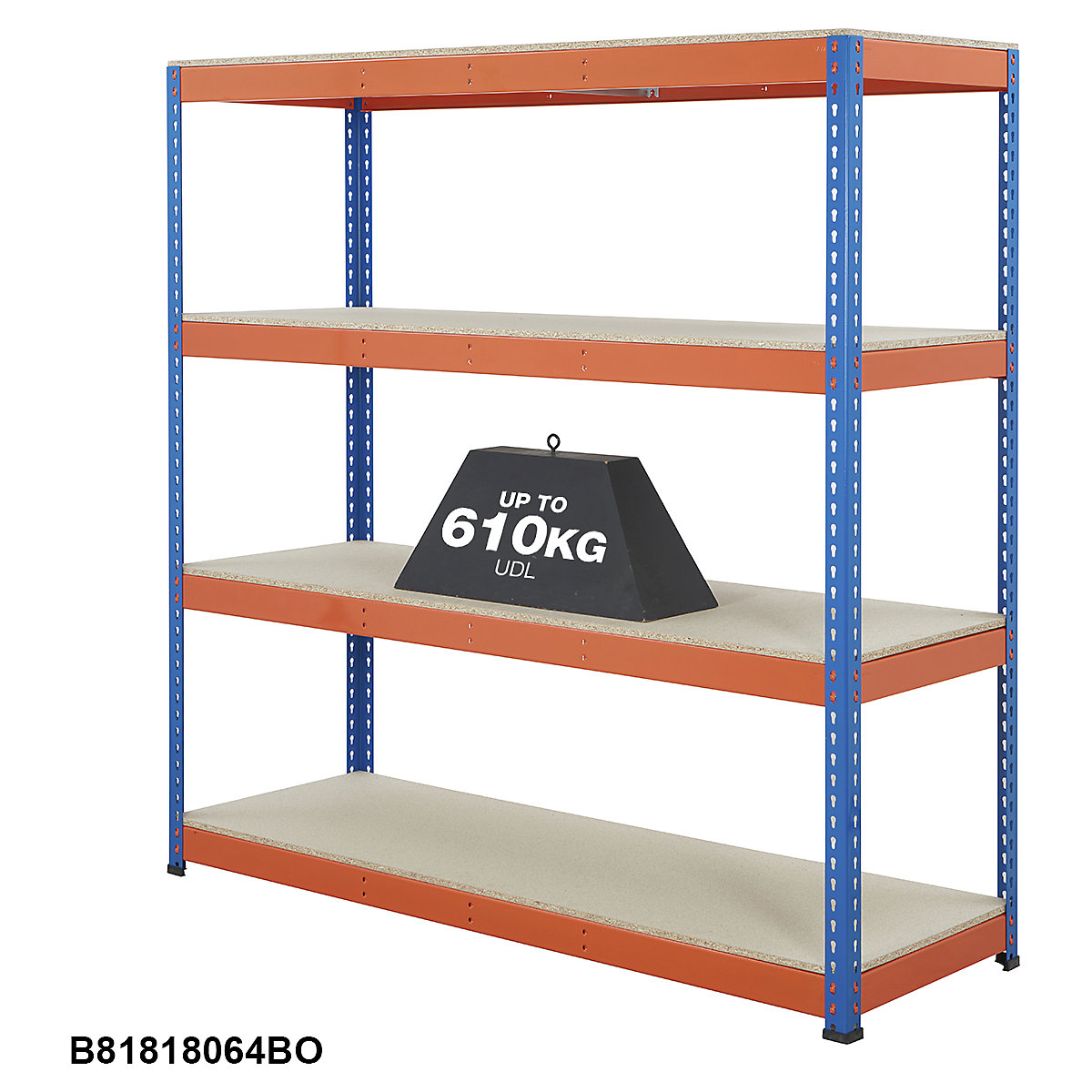 BiG800 Blue & Orange 1830mm High Racking with Chipboard Shelves (Product illustration 5)-4