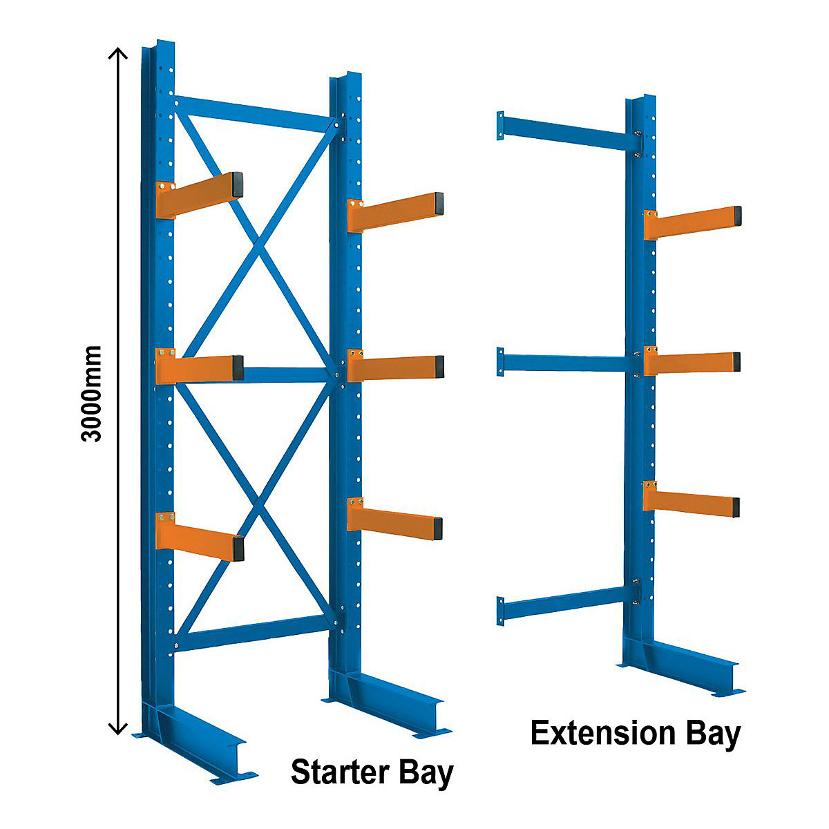 Heavy-Duty 3M High Single-Sided Cantilever Racking System