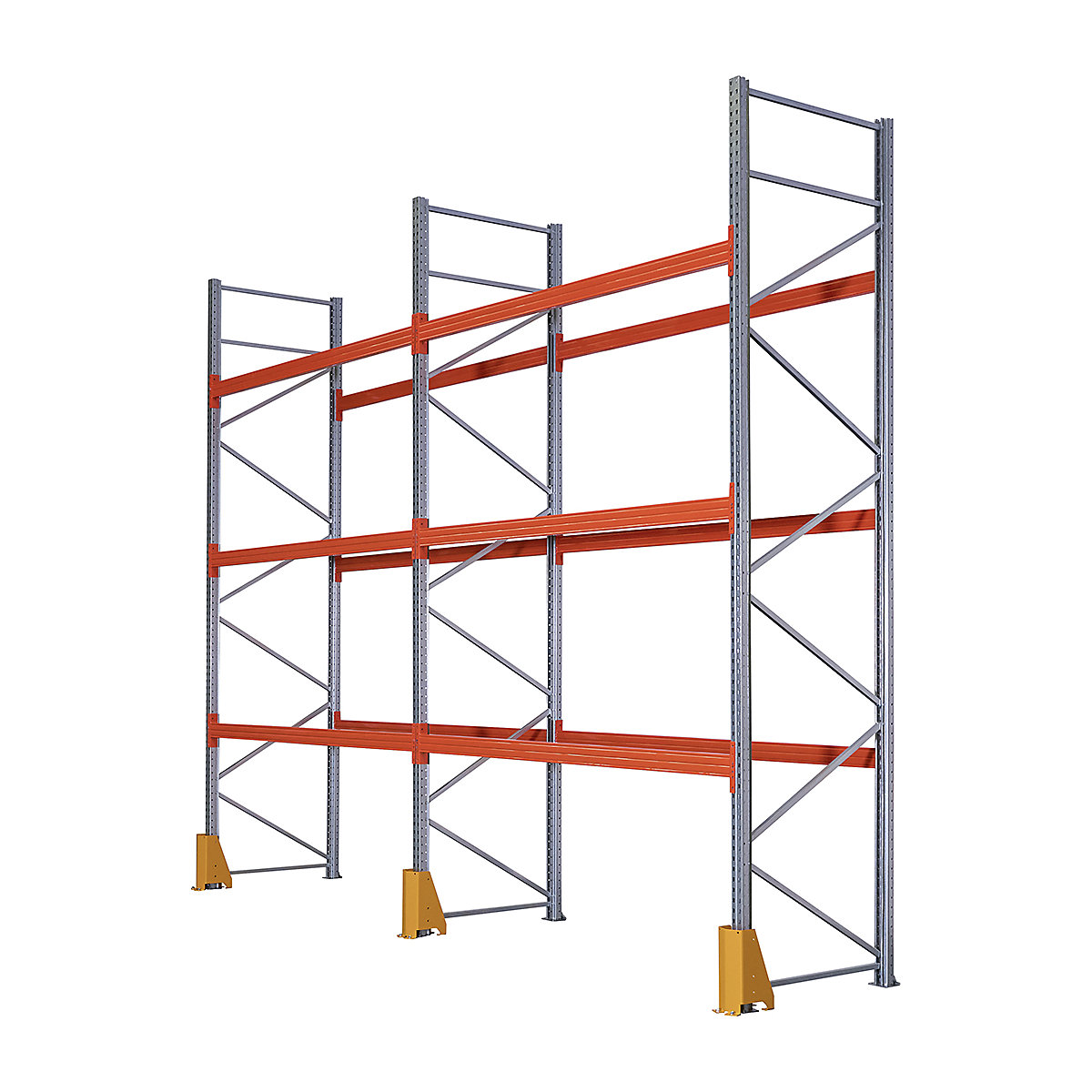 BiGDUG Pallet Racking System, BiGDUG Pallet Racking System, BiGDUG Pallet Racking Pair Of Beams | 50 x 110 x 1150mm | Up To 2500kg Capacity Per Pair | Orange RAL2004-4