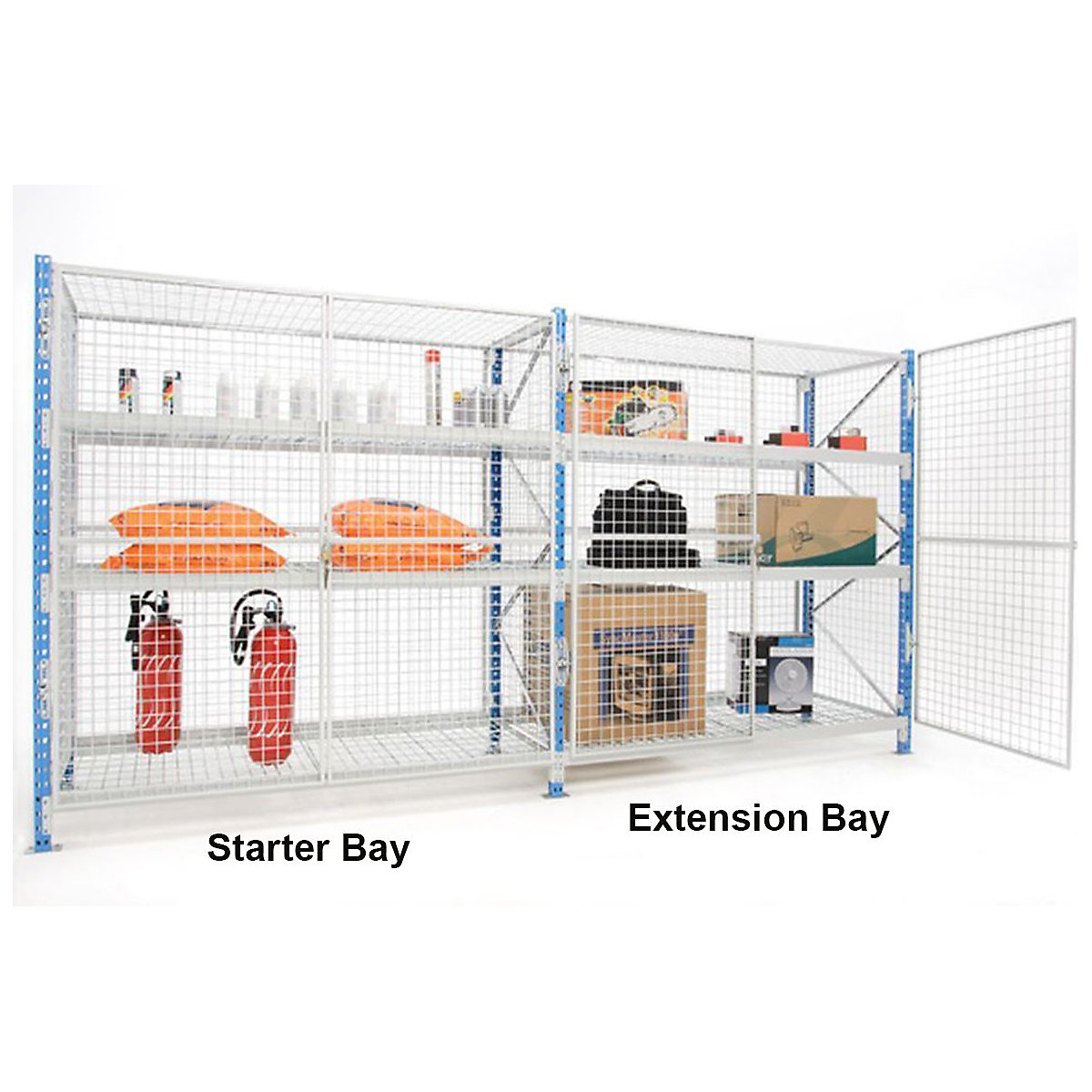 Secure Mesh Longspan Shelving with Mesh Levels (Product illustration 2)-1
