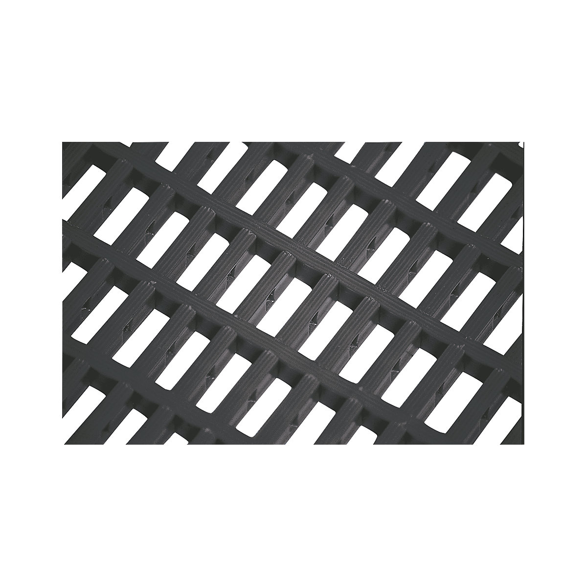 Prostirka za sprječavanje umora od vinila COBAmat® – COBA, dvostruko tkanje, po dužnom metru, širina otvora 10 x 22 mm, u crnoj boji-5
