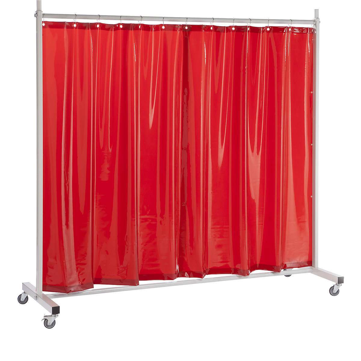 Zaštitna stijenka za zavarivanje, pomična, s platnenom zavjesom, u crvenoj boji, ŠxV 2100 x 2100 mm, 1-dijelna-4