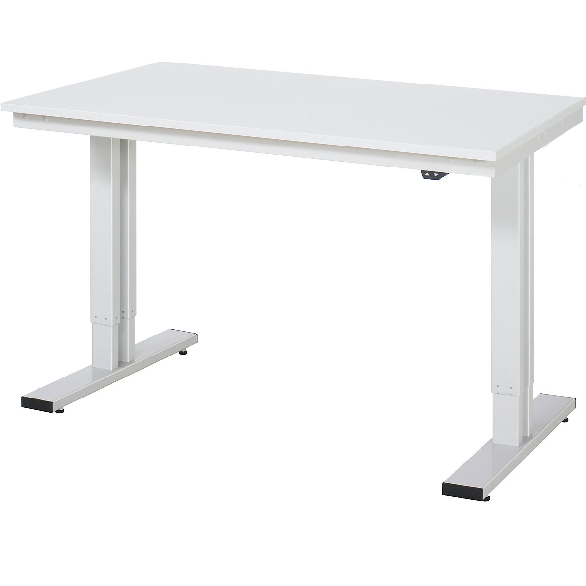 Radni stol, s mogućnošću električnog namještanja visine – RAU, melaminska ploča, nosivost 300 kg, ŠxD 1250 x 800 mm-12