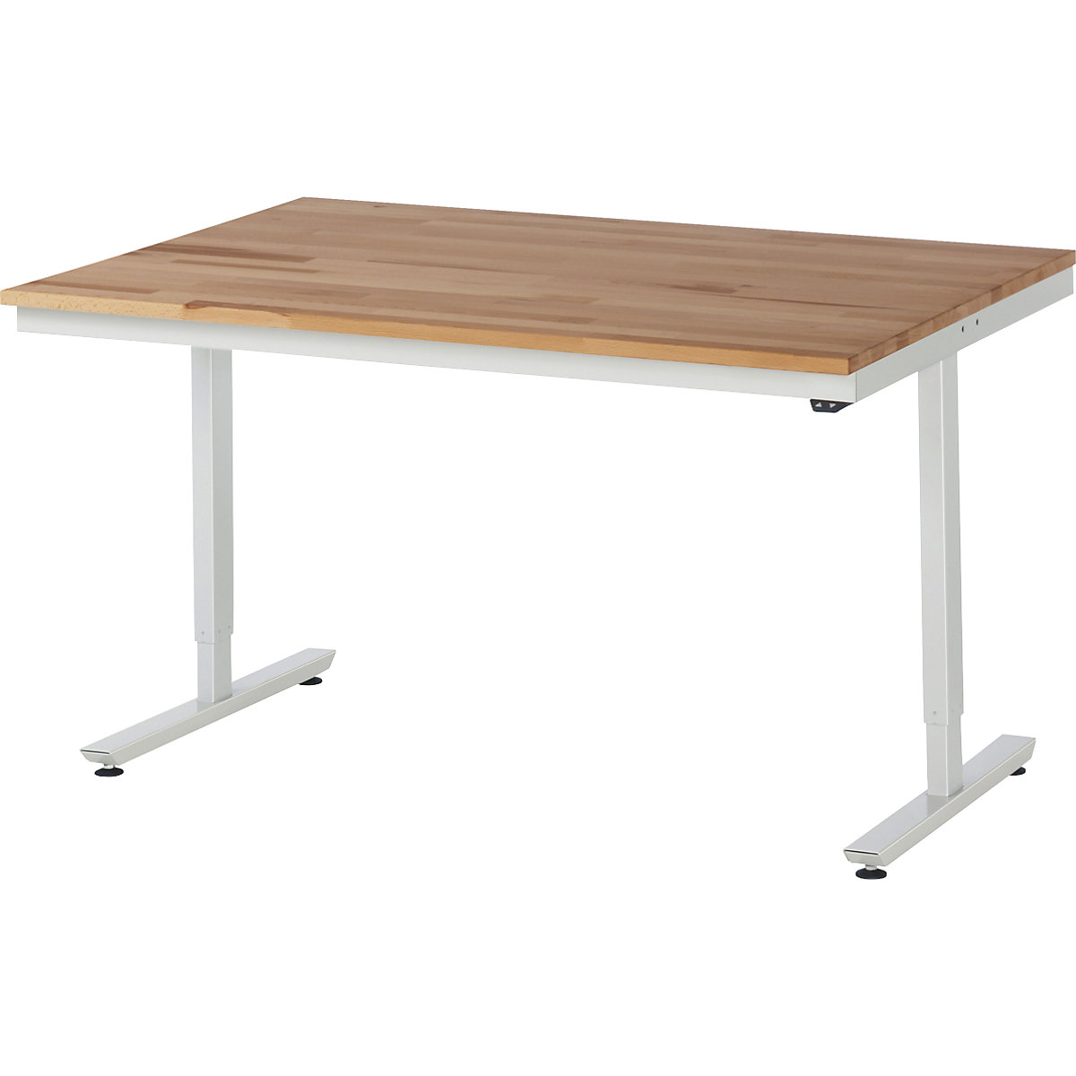 Radni stol, s mogućnošću električnog namještanja visine – RAU, masivna bukva, nosivost 150 kg, ŠxD 1500 x 1000 mm-7
