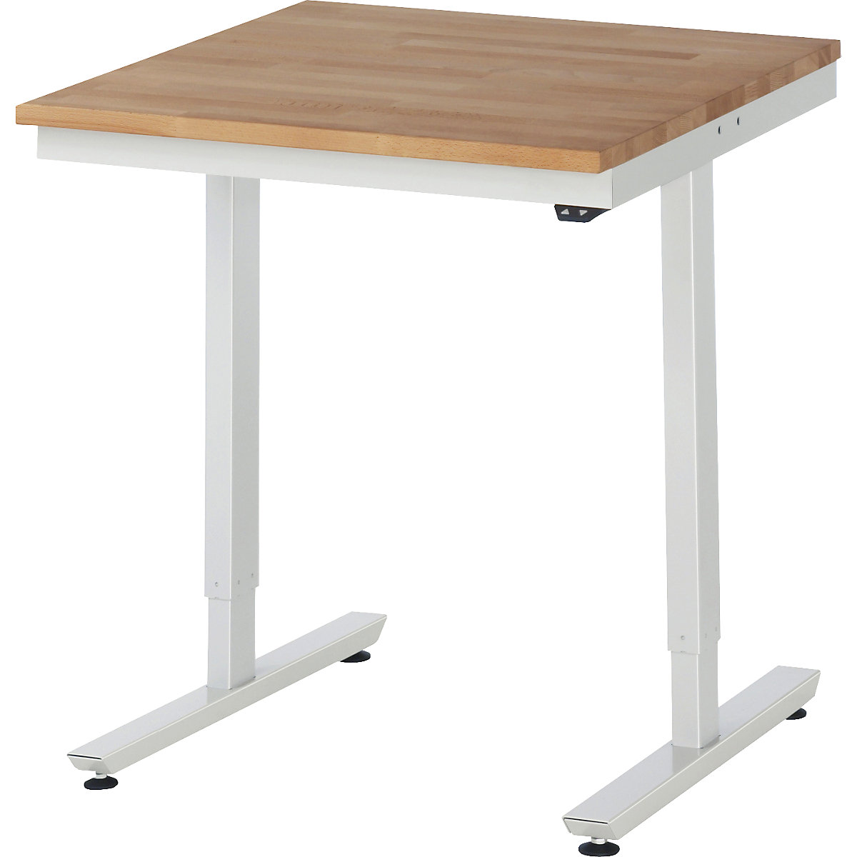 Radni stol, s mogućnošću električnog namještanja visine – RAU, masivna bukva, nosivost 150 kg, ŠxD 750 x 800 mm-6