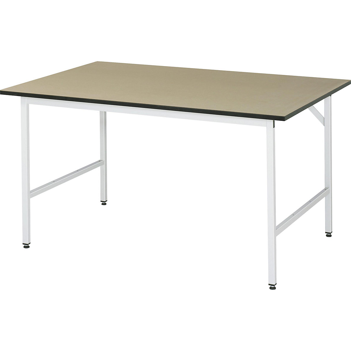 Radni stol, s mogućnošću namještanja visine – RAU, 800 – 850 mm, MDF ploča, ŠxD 1500 x 1000 mm, u svijetlosivoj boji-12