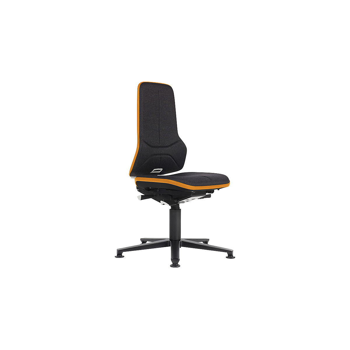 Radna okretna stolica NEON ESD, kliznik – bimos, sinkroni mehanizam, tkanina, fleksibilna traka u narančastoj boji-9