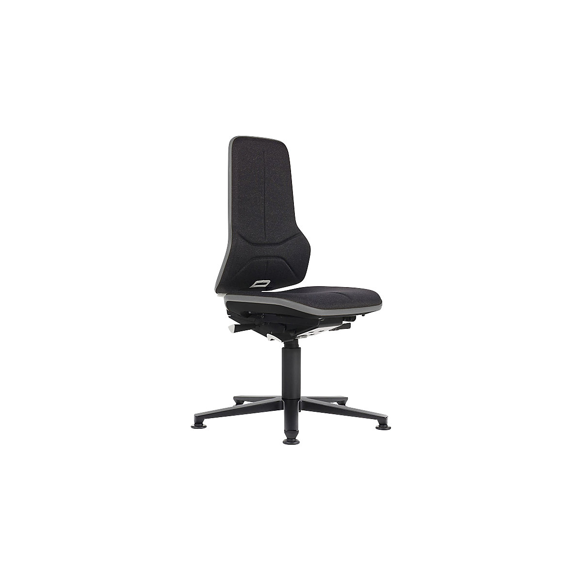 Radna okretna stolica NEON ESD, kliznik – bimos, sinkroni mehanizam, tkanina, fleksibilna traka u sivoj boji-2