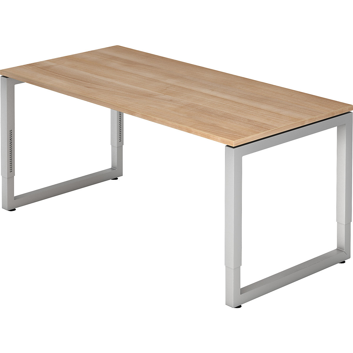 Písací stôl s podstavcom zo štvorhrannej oceľovej rúrky ANNY – eurokraft pro, š x h 1600 x 800 mm, vzor orech-7