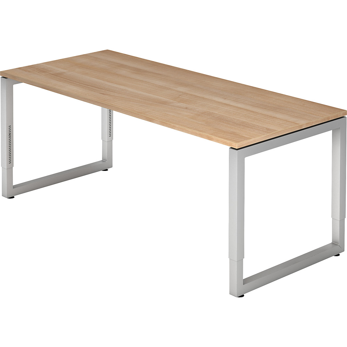 Písací stôl s podstavcom zo štvorhrannej oceľovej rúrky ANNY – eurokraft pro, š x h 1800 x 800 mm, vzor orech-8