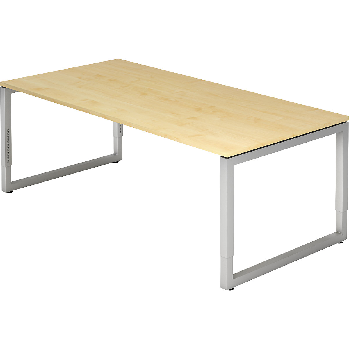 Písací stôl s podstavcom zo štvorhrannej oceľovej rúrky ANNY – eurokraft pro, š x h 2000 x 1000 mm, vzor javor-8