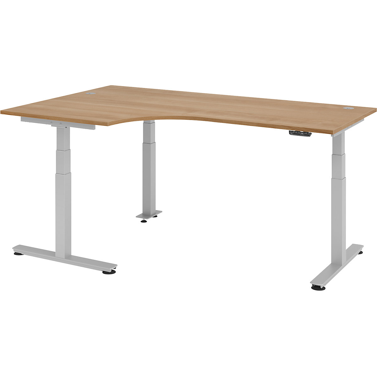 Rohový písací stôl, elektricky výškovo prestaviteľný UPLINER-2.0