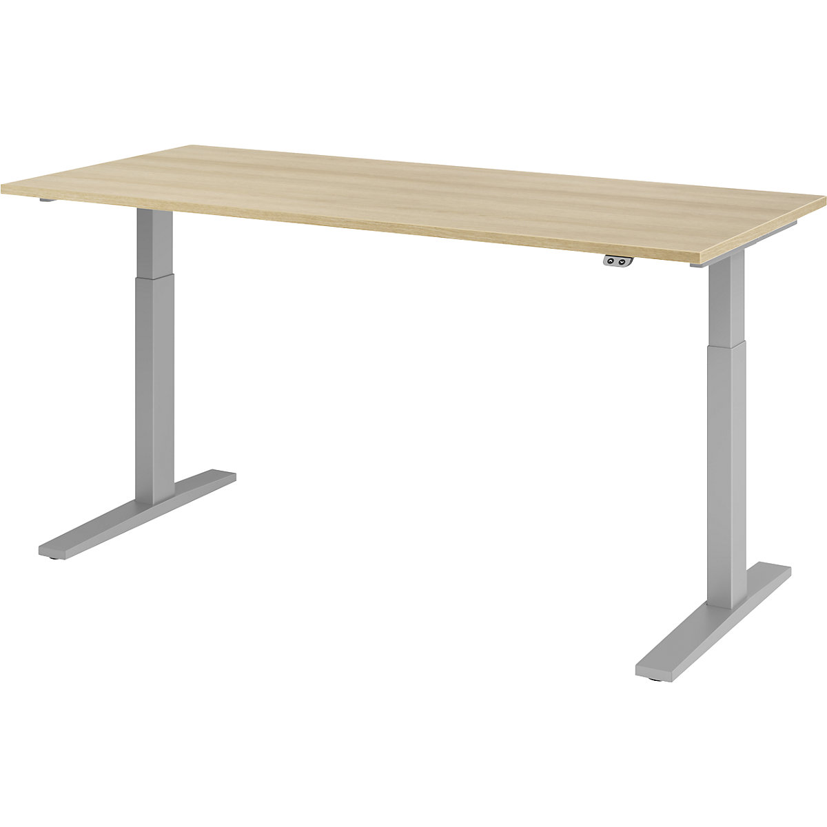 Písací stôl, elektricky výškovo prestaviteľný UPLINER-K, 700 – 1200 mm, š x h 1200 x 800 mm, doska stola vzor dub-10