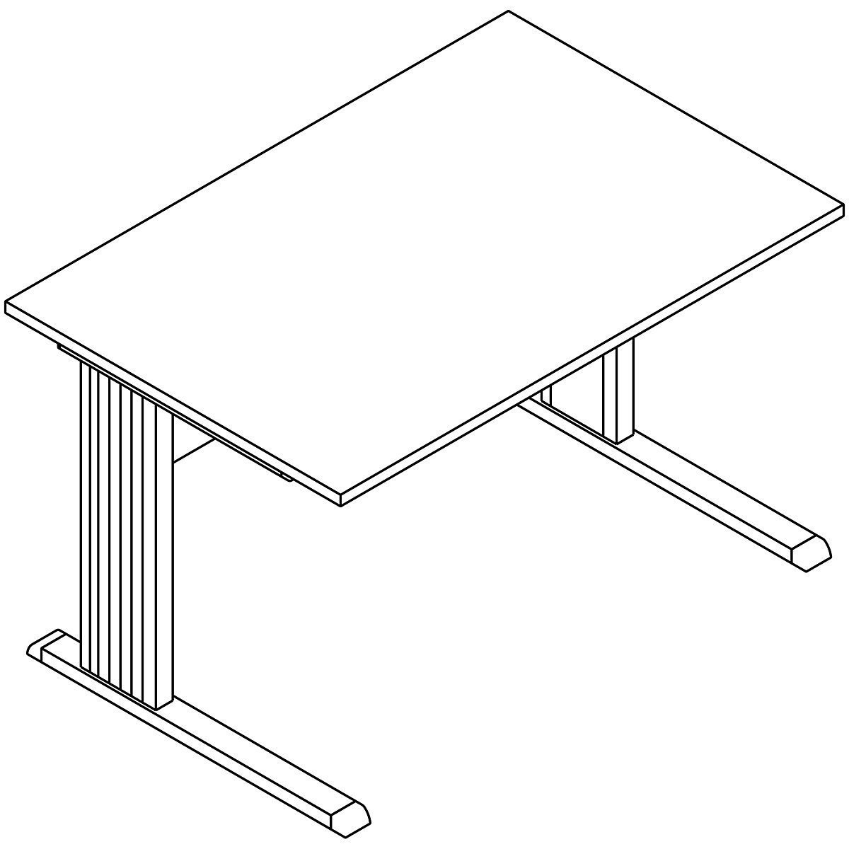 Písací stôl s podstavcom s nohami v tvare C VERA-ZWO (Zobrazenie produktu 4)-3