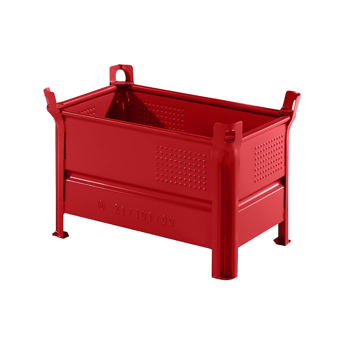 Teli falú rakásolható tároló – Heson, szé x h 500 x 800 mm, teherbírás 2000 kg, piros, 1 db-tól-6