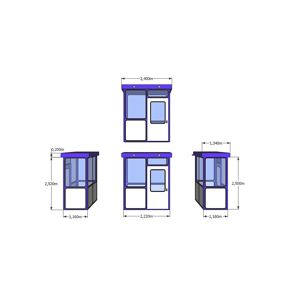 Mehrzweckhaus, Füllungen in Rundeckenoptik, für Außenbereich, LxB 2220 x 1160 mm