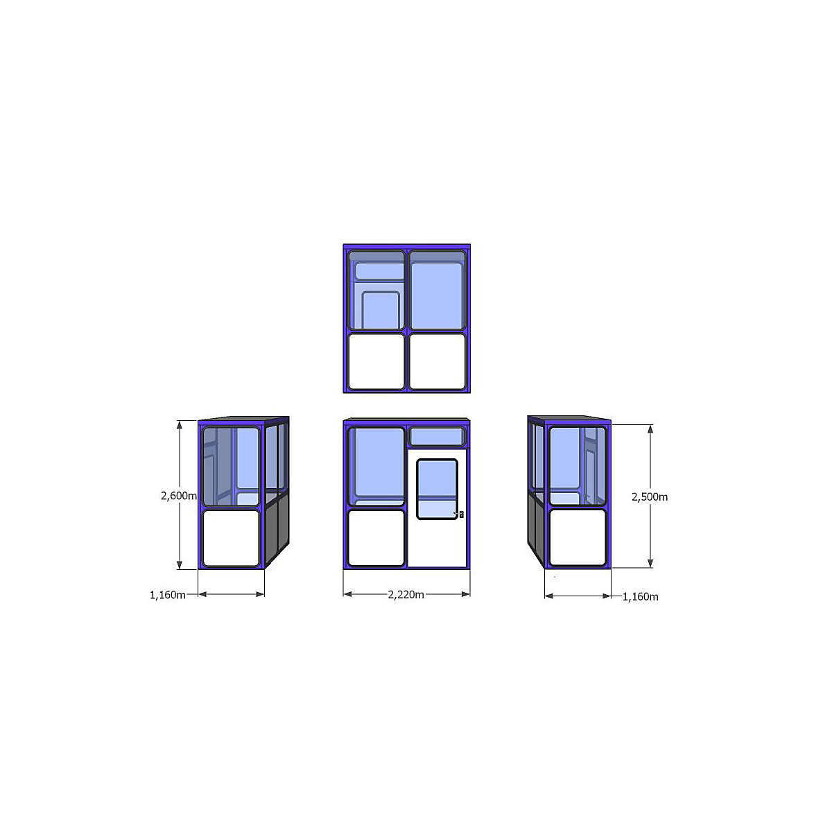 Mehrzweckhaus, Füllungen in Rundeckenoptik, für Innenbereich, LxB 2220 x 1160 mm
