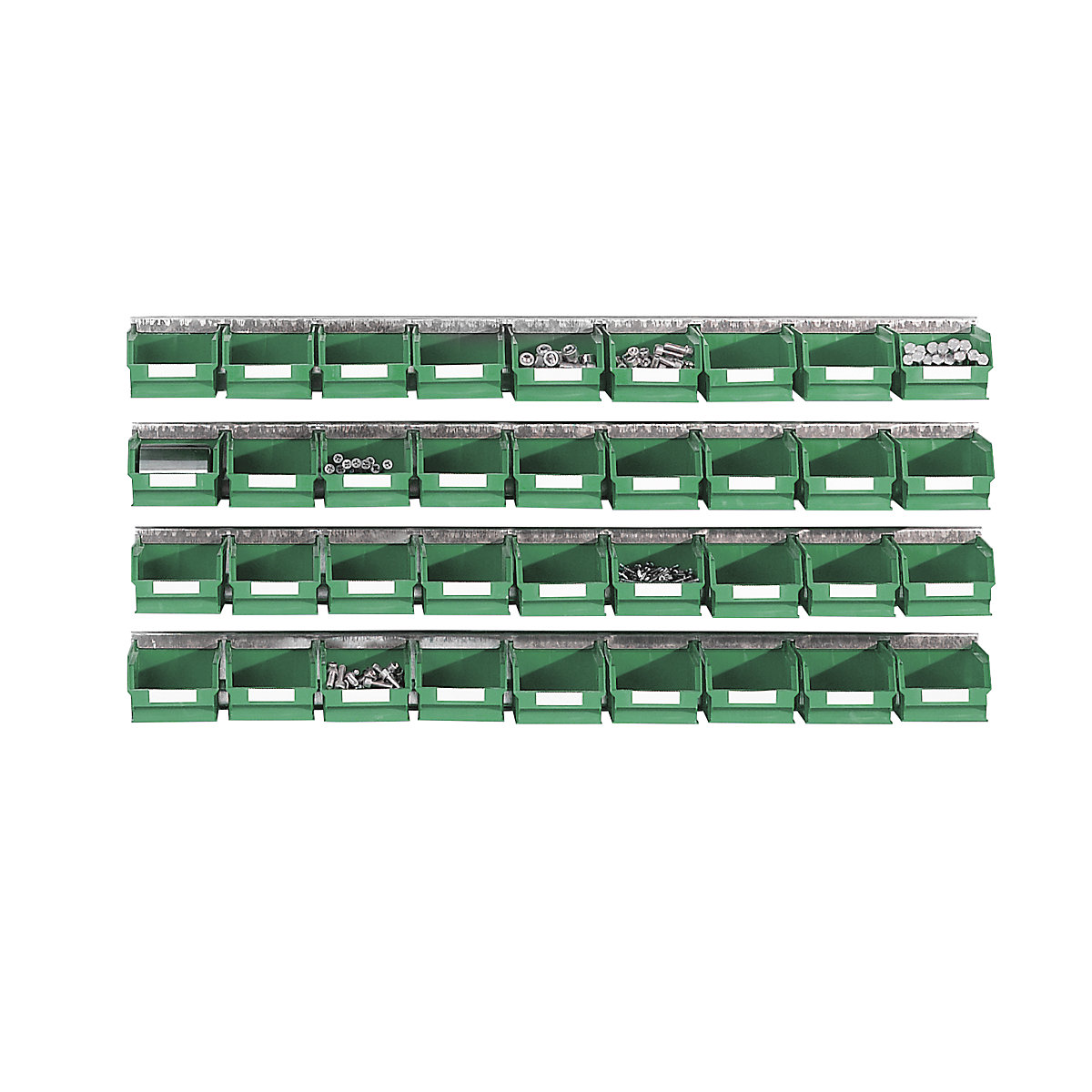 Kit de rails avec bacs à bec, 4 rails, 36 bacs, vert-3