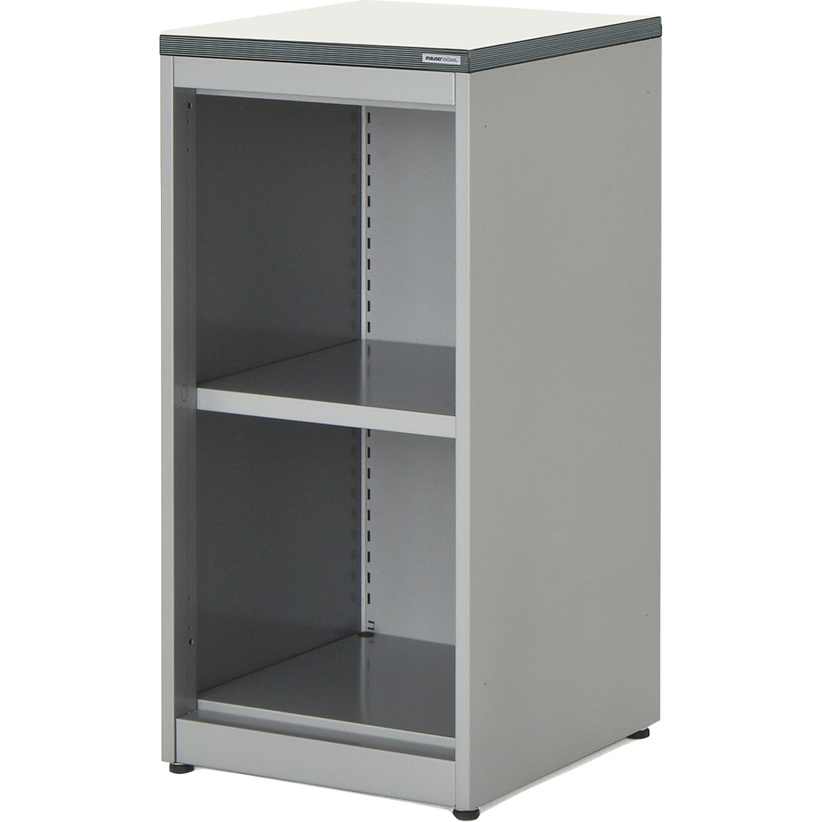 Rayonnage et armoire combinés – mauser, h x l x p 830 x 400 x 432 mm, plateau en plastique, 1 tablette, aluminium / érable-2