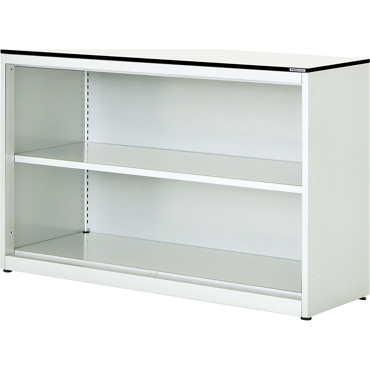 Rayonnage et armoire combinés – mauser, h x l x p 818 x 1200 x 432 mm, plateau à noyau plein, 1 tablette, blanc pur / blanc-2