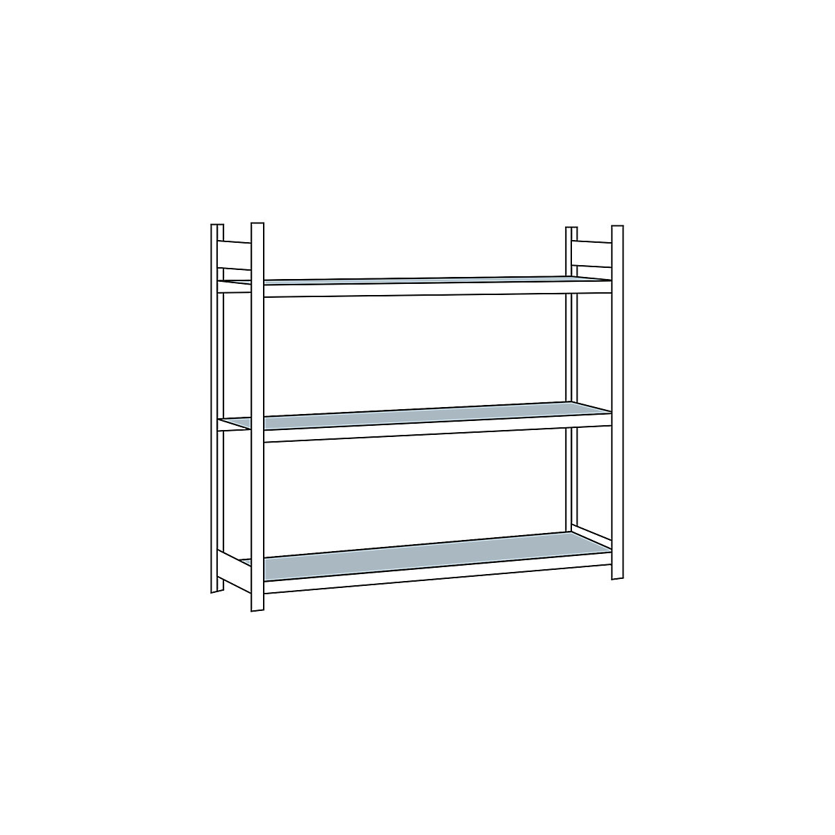 Rayonnage extra-large avec tablettes en acier, hauteur 2000 mm – SCHULTE, largeur h.t. 2500 mm, rayonnage de base, profondeur 500 mm-8