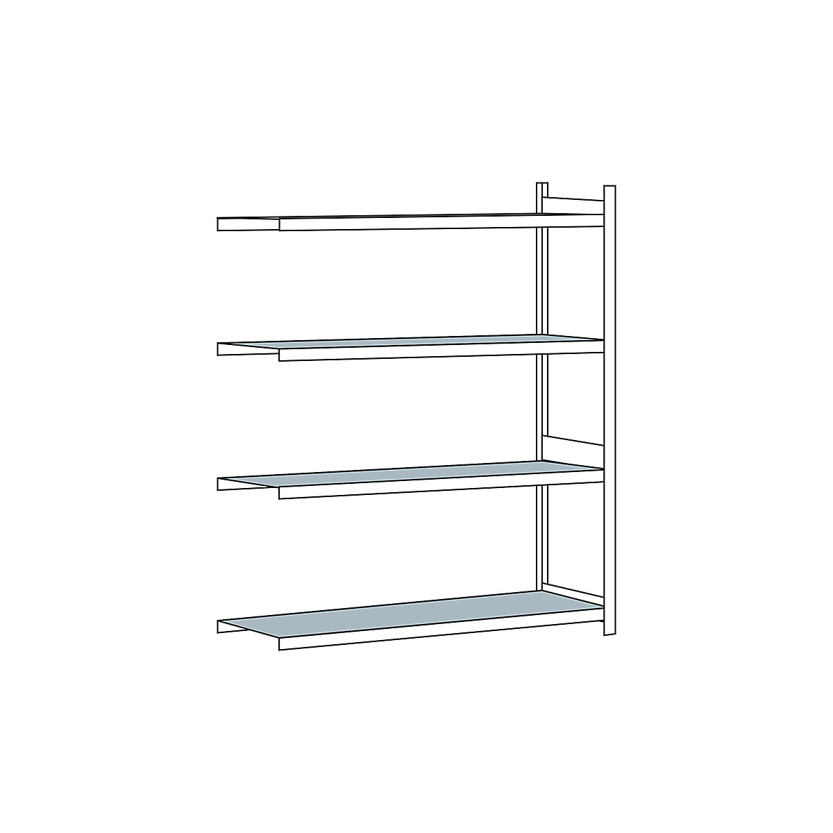 Rayonnage extra-large avec tablettes en acier, hauteur 2500 mm – SCHULTE, largeur h.t. 2000 mm, rayonnage additionnel, profondeur 800 mm-7