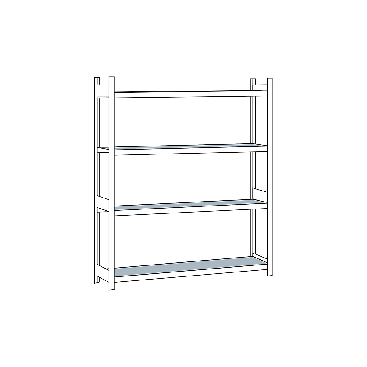 Rayonnage extra-large avec tablettes en acier, hauteur 2500 mm &ndash; SCHULTE