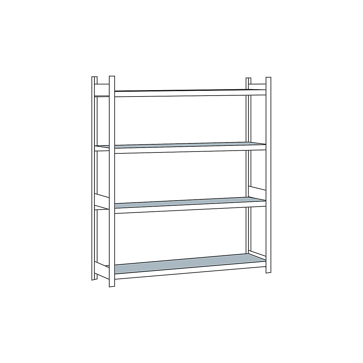Rayonnage extra-large avec tablettes en acier, hauteur 2500 mm &ndash; SCHULTE