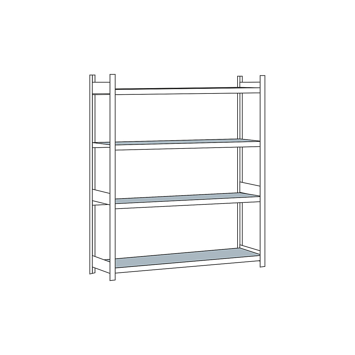 Rayonnage extra-large avec tablettes en acier, hauteur 2500 mm &ndash; SCHULTE