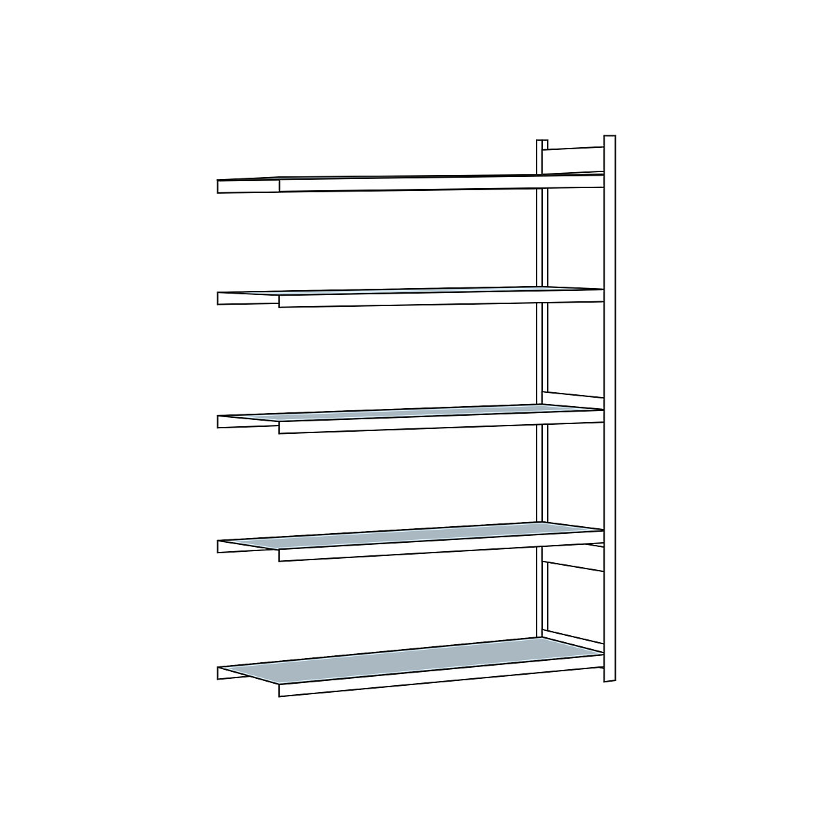 Rayonnage extra-large avec tablettes en acier, hauteur 3000 mm – SCHULTE, largeur h.t. 2000 mm, rayonnage additionnel, profondeur 800 mm-6