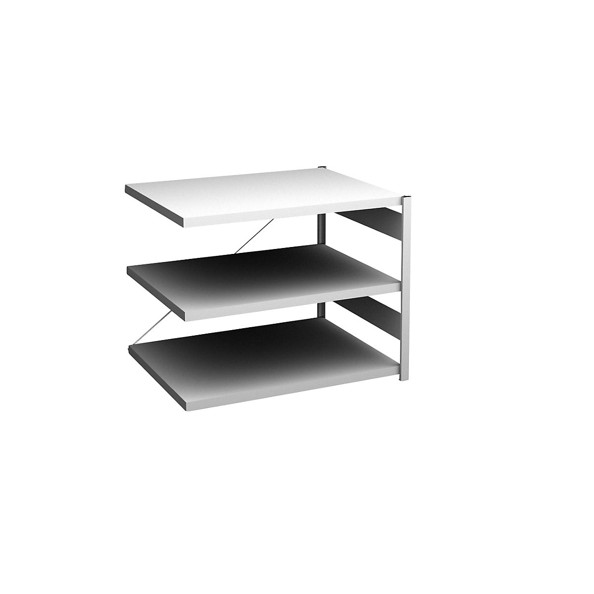 Rayonnage bas emboîtable, gris clair &ndash; hofe