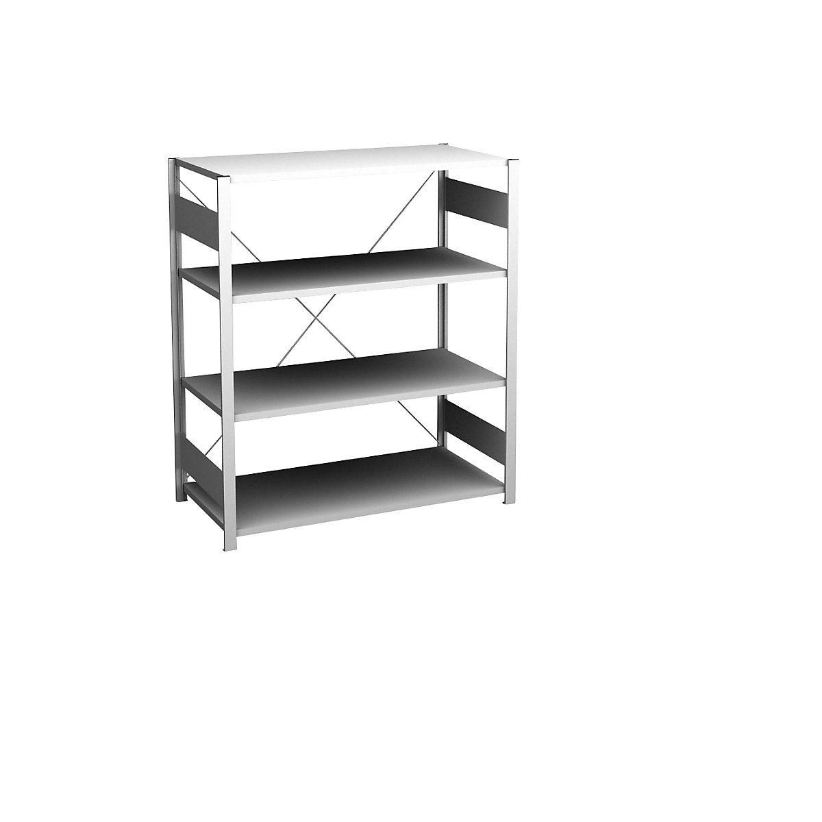 Rayonnage bas emboîtable, gris clair &ndash; hofe