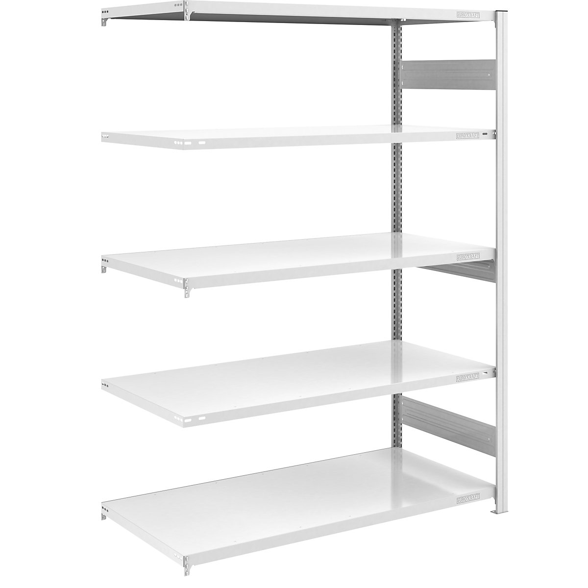Rayonnage emboîtable pour charges lourdes, gris, double face - hofe