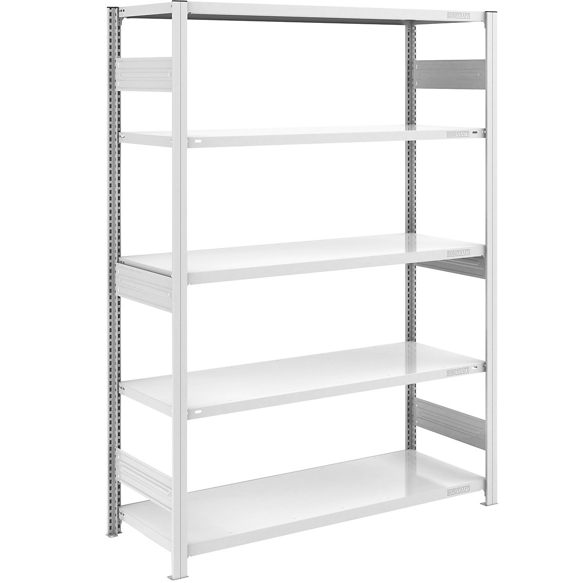 Rayonnage emboîtable pour charges lourdes, gris, double face - hofe
