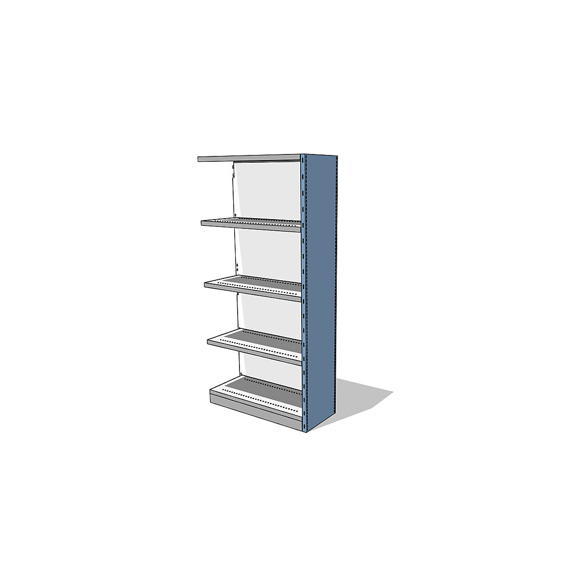 Armoire et rayonnage combinés modulaires avec parois arrière et latérales, hauteur rayonnage 1960 mm, largeur x profondeur rayonnage additionnel 930 x 400 mm-4