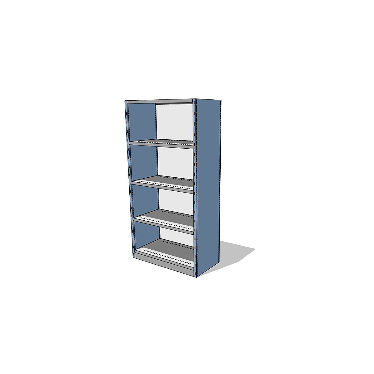 Armoire et rayonnage combinés modulaires avec parois arrière et latérales, hauteur rayonnage 1960 mm, largeur x profondeur rayonnage de base 930 x 500 mm-7