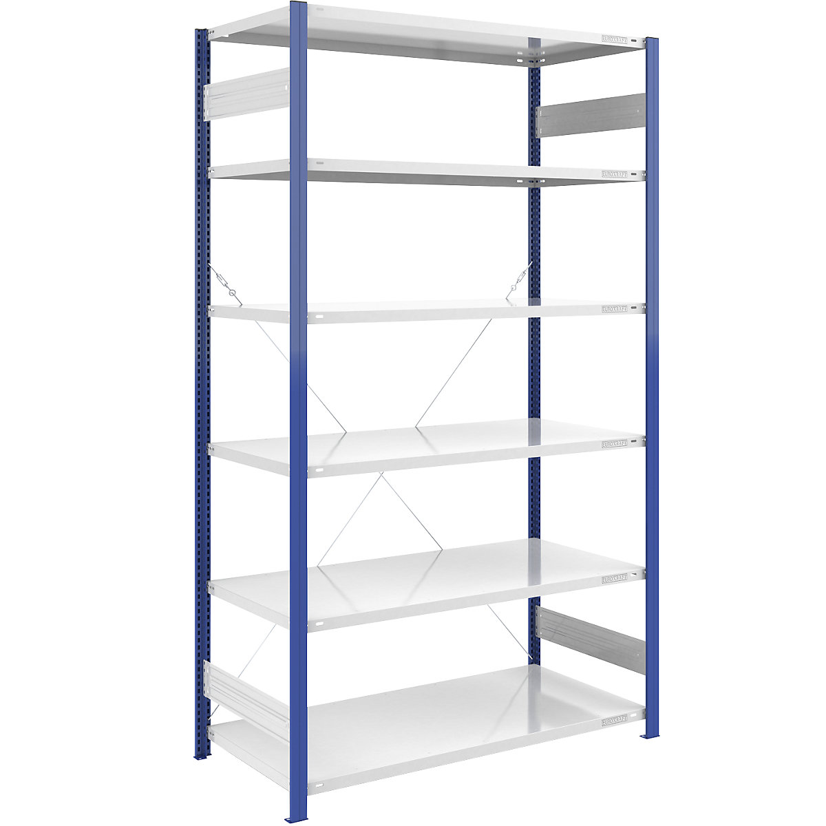 Rayonnage emboîtable à montants bleus &ndash; eurokraft pro
