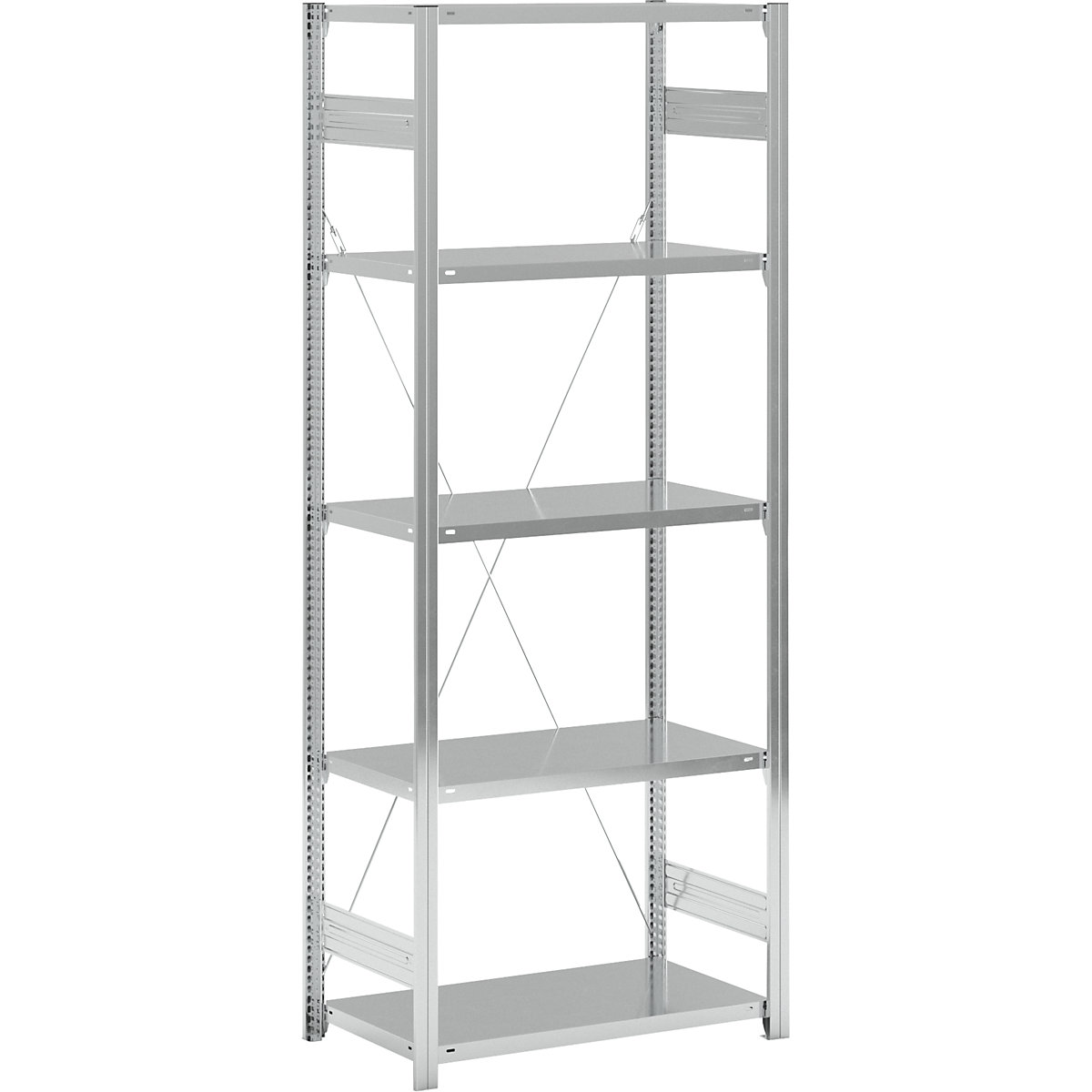 Rayonnage emboîtable à tablettes, galvanisé &ndash; eurokraft pro