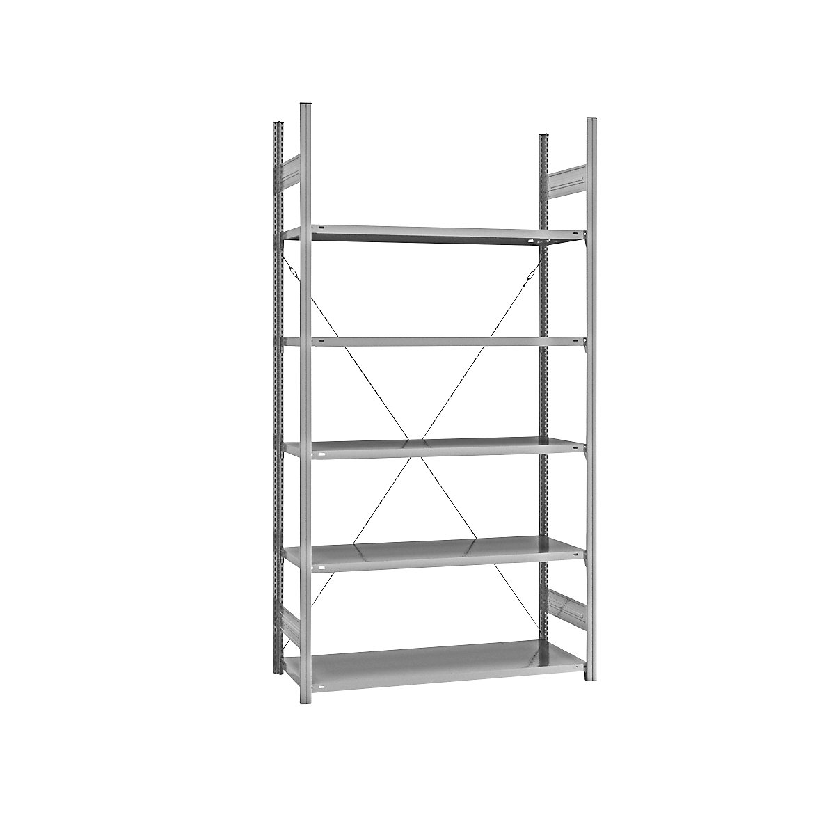 Rayonnage emboîtable à tablettes, galvanisé &ndash; eurokraft pro